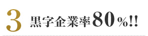 黒字企業率80%!!